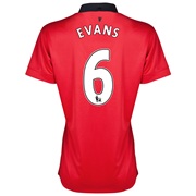 Manchester United Home Shirt 2013/14 - Womens with Evans 6 printing