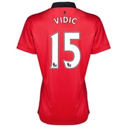 Manchester United Home Shirt 2013/14 - Womens with Vidic 15 printing