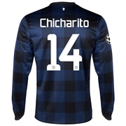 Manchester United UEFA Champions League Away Shirt 2013/14 - Long Sleeved with Chicharito 14 printing