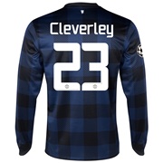Manchester United UEFA Champions League Away Shirt 2013/14 - Long Sleeved with Cleverley 23 printing