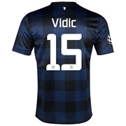 Manchester United UEFA Champions League Away Shirt 2013/14 with Vidic 15 printing