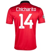 Manchester United UEFA Champions League Home Shirt 2013/14 - Kids with Chicharito 14 printing