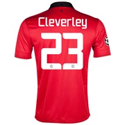 Manchester United UEFA Champions League Home Shirt 2013/14 - Kids with Cleverley 23 printing