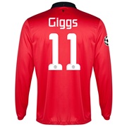 Manchester United UEFA Champions League Home Shirt 2013/14 - Long Sleeved - Kids with Giggs 11 printing
