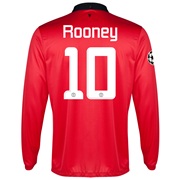 Manchester United UEFA Champions League Home Shirt 2013/14 - Long Sleeved - Kids with Rooney 10 printing