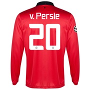 Manchester United UEFA Champions League Home Shirt 2013/14 - Long Sleeved with v.Persie 20 printing
