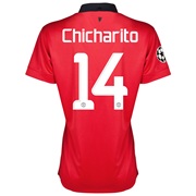 Manchester United UEFA Champions League Home Shirt 2013/14 - Womens with Chicharito 14 printing