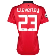 Manchester United UEFA Champions League Home Shirt 2013/14 - Womens with Cleverley 23 printing