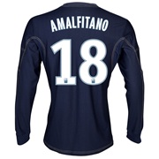 Olympique De Marseille Away Shirt LS 2013/14 - Mens Lt Blue with Amalfitano 18 printing