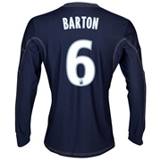 Olympique De Marseille Away Shirt LS 2013/14 - Mens Lt Blue with Barton 6 printing