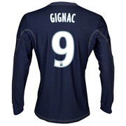 Olympique De Marseille Away Shirt LS 2013/14 - Mens Lt Blue with Gignac 9 printing