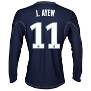 Olympique De Marseille Away Shirt LS 2013/14 - Mens Lt Blue with J.Ayew 11 printing