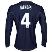 Olympique De Marseille Away Shirt LS 2013/14 - Mens Lt Blue with Mendes 4 printing