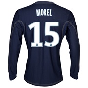 Olympique De Marseille Away Shirt LS 2013/14 - Mens Lt Blue with Morel 15 printing