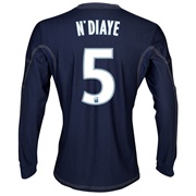 Olympique De Marseille Away Shirt LS 2013/14 - Mens Lt Blue with N'Diaye 5 printing
