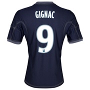 Olympique De Marseille Away Shirt SS 2013/14 - Mens Lt Blue with Gignac 9 printing