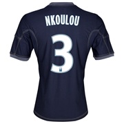 Olympique De Marseille Away Shirt SS 2013/14 - Mens Lt Blue with Nkoulou 3 printing
