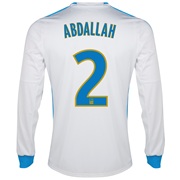 Olympique De Marseille Home Shirt LS 2013/14 - Mens White with Abdallah 2 printing