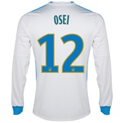 Olympique De Marseille Home Shirt LS 2013/14 - Mens White with Osei 12 printing