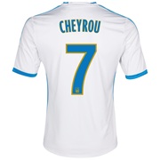 Olympique De Marseille Home Shirt SS 2013/14 - Mens White with Cheyrou 7 printing