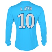 Olympique De Marseille Third Shirt LS 2013/14 - Mens Blue with A.Ayew 10 printing