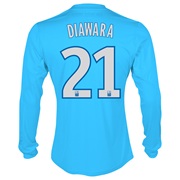 Olympique De Marseille Third Shirt LS 2013/14 - Mens Blue with Diawara 21 printing