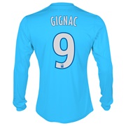 Olympique De Marseille Third Shirt LS 2013/14 - Mens Blue with Gignac 9 printing