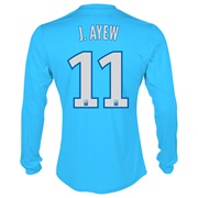 Olympique De Marseille Third Shirt LS 2013/14 - Mens Blue with J.Ayew 11 printing