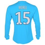 Olympique De Marseille Third Shirt LS 2013/14 - Mens Blue with Morel 15 printing