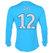 Olympique De Marseille Third Shirt LS 2013/14 - Mens Blue with Osei 12 printing
