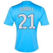 Olympique De Marseille Third Shirt SS 2013/14 - Mens Blue with Diawara 21 printing