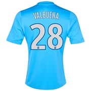 Olympique De Marseille Third Shirt SS 2013/14 - Mens Blue with Valbuena 28 printing