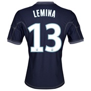 Olympique de Marseille Away Shirt SS 2013/14 - Mens Lt Blue with Lemina 13 printing