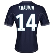 Olympique de Marseille Away Shirt SS 2013/14 - Mens Lt Blue with Thauvin 14 printing