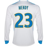 Olympique de Marseille Home Shirt LS 2013/14 - Mens White with Mendy 23 printing