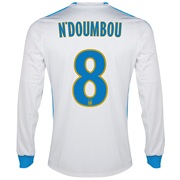 Olympique de Marseille Home Shirt LS 2013/14 - Mens White with N’Doumbou 8 printing
