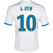 Olympique de Marseille Home Shirt SS 2013/14 - Kids White with A.Ayew 10 printing