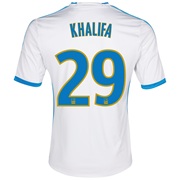 Olympique de Marseille Home Shirt SS 2013/14 - Kids White with Khalifa 29 printing