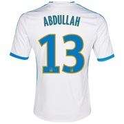 Olympique de Marseille Home Shirt SS 2013/14 - Mens White with Abdullah 13 printing