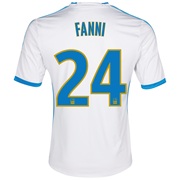 Olympique de Marseille Home Shirt SS 2013/14 - Mens White with Fanni 24 printing
