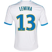 Olympique de Marseille Home Shirt SS 2013/14 - Mens White with Lemina 13 printing