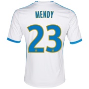Olympique de Marseille Home Shirt SS 2013/14 - Mens White with Mendy 23 printing