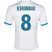 Olympique de Marseille Home Shirt SS 2013/14 - Mens White with N’Doumbou 8 printing