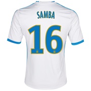Olympique de Marseille Home Shirt SS 2013/14 - Mens White with Samba GK 16 printing