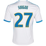 Olympique de Marseille Home Shirt SS 2013/14 - Mens White with Sougou 27 printing