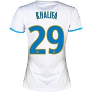 Olympique de Marseille Home Shirt SS 2013/14 - Womens White with Khalifa 29 printing