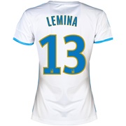 Olympique de Marseille Home Shirt SS 2013/14 - Womens White with Lemina 13 printing