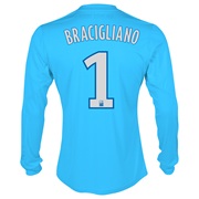 Olympique de Marseille Third Shirt LS 2013/14 - Mens Blue with Bracigliano GK 1 printing