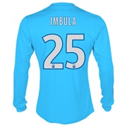 Olympique de Marseille Third Shirt LS 2013/14 - Mens Blue with Imbula 25 printing