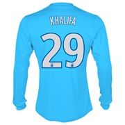 Olympique de Marseille Third Shirt LS 2013/14 - Mens Blue with Khalifa 29 printing